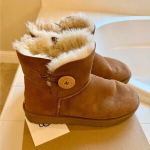 UGG Mini Bailey Button Shearling Boots